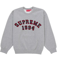 Supreme Plaid Arc Crewneck Heather Grey