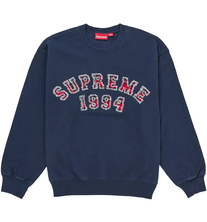 Supreme Plaid Arc Crewneck Navy - vue 360
