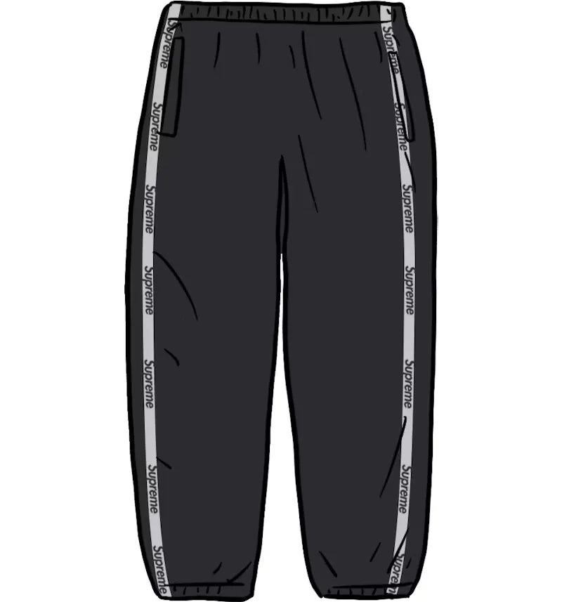 Supreme Reflective Zip Track Pant Black - vue 360