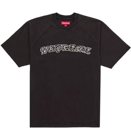 Supreme Rhinestone Raglan S/S Top Black - authentic Supreme product