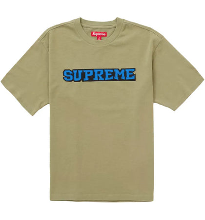 Supreme Satin Appliqué S/S Top Light Olive - authentic Supreme product