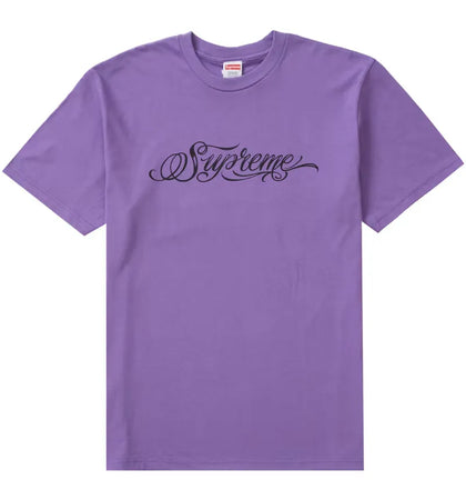 Supreme Script Tee Purple - authentic Supreme product