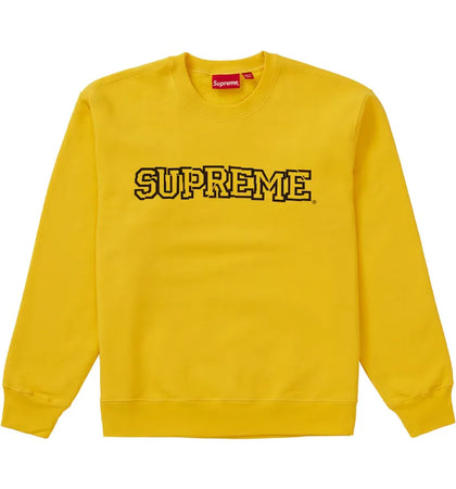 Supreme Shattered Logo Crewneck Yellow - authentic Supreme product