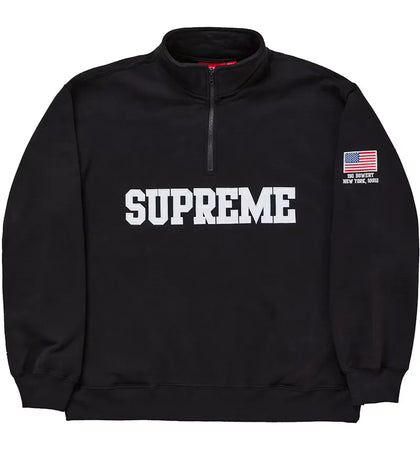 Supreme Shop Flag Half Zip Pullover Black - authentic Supreme product