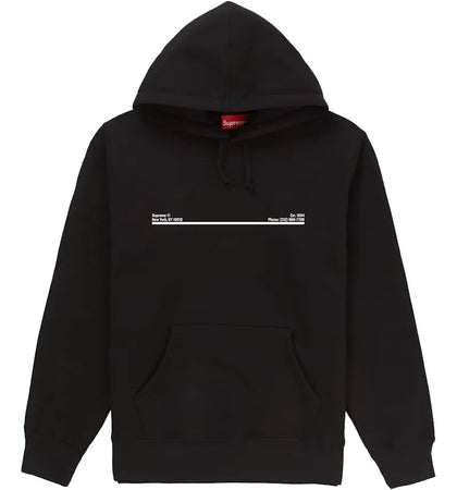 Supreme Shop Hooded Sweatshirt Black New York City - authentic Supreme apparel