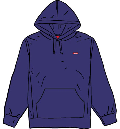 Supreme Small Box Hooded Sweatshirt Washed Navy - authentic Supreme apparel