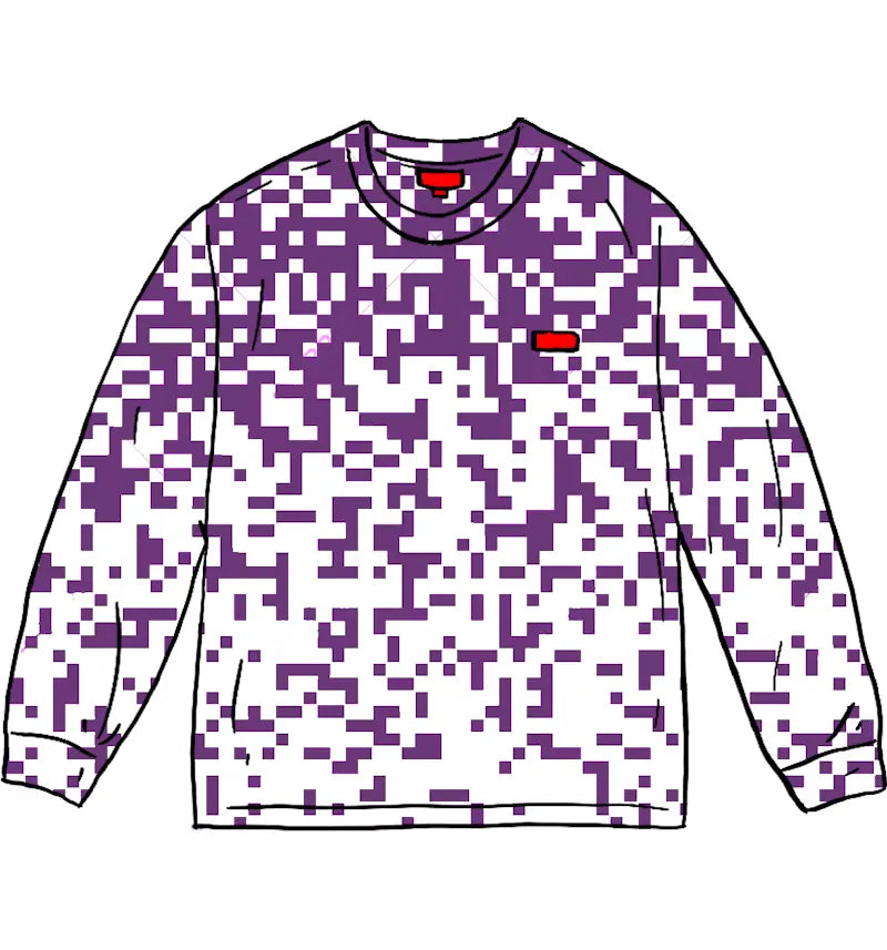 Supreme Small Box L/S L/S Tee Purple Digi Camo - vue 360
