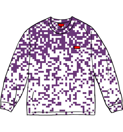 Supreme Small Box L/S L/S Tee Purple Digi Camo - authentic Supreme product