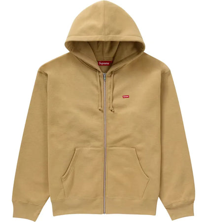 Supreme Small Box Zip Up Hooded Sweatshirt (FW24) Dark Tan - authentic Supreme apparel