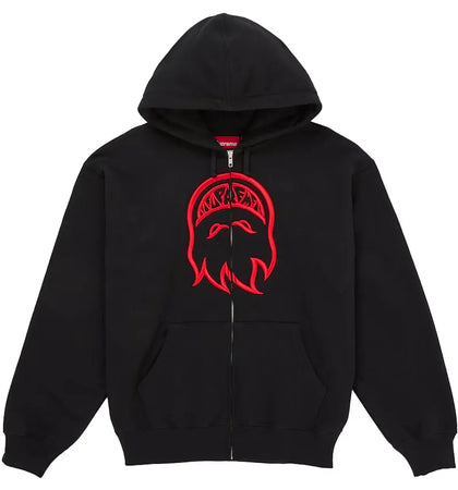 Supreme Spitfire Zip-Up Hooded Sweatshirt Black - authentic Supreme apparel