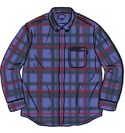 Supreme Spray Tartan Shirt Blue - authentic Supreme apparel