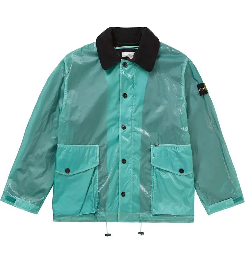 Supreme Stone Island New Silk Light Jacket Light Blue - vue 360