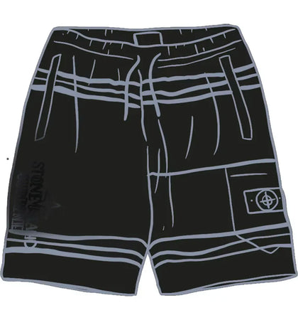 Supreme Stone Island Warp Stripe Sweatshort Black - authentic Supreme product