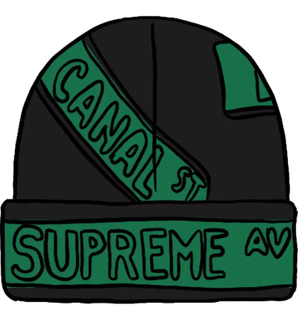 Supreme Street Signs Beanie Black - authentic Supreme product