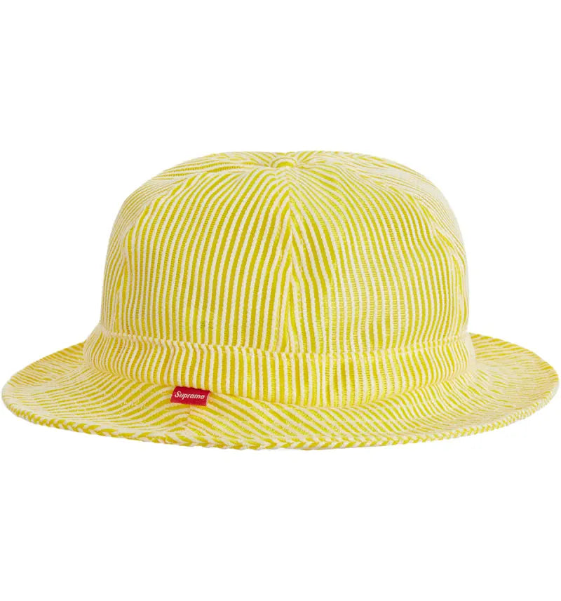 Supreme Stripe Mesh Bell Hat Yellow - vue 360