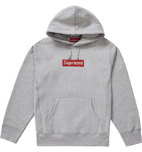 Supreme Swarovski Box Logo Hooded Sweatshirt Heather Grey