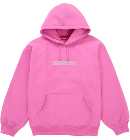 Supreme Swarovski Motion Logo Hooded Sweatshirt Pink - authentic Supreme apparel