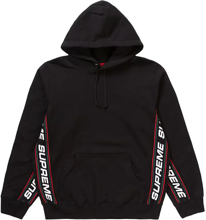 Supreme Text Rib Hooded Sweatshirt Black - authentic Supreme apparel