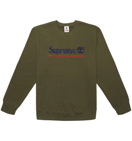 Supreme Timberland Crewneck Dark Olive - authentic Supreme product