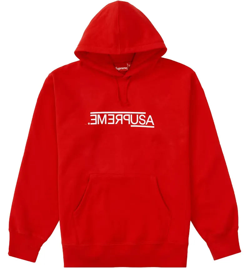 Supreme USA Hooded Sweatshirt Red - vue 360