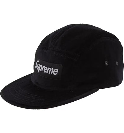 Supreme Velvet Camp Cap Black - authentic Supreme product