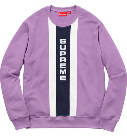 Supreme Vertical Logo Panel Crewneck Dusty Lavender - authentic Supreme product