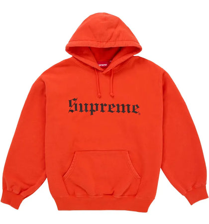 Supreme Washed Old English Hooded Sweatshirt Orange - authentic Supreme apparel