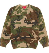 Supreme Washed Small Box Waffle Sweater Woodland Camo