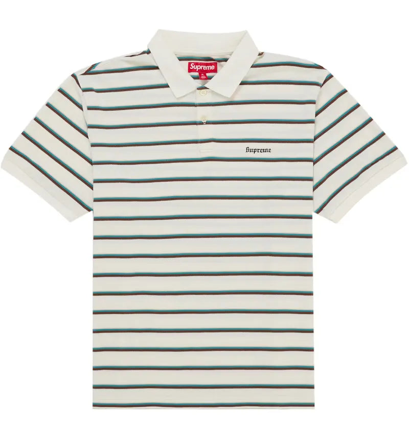 Supreme Washed Stripe Polo White - vue 360
