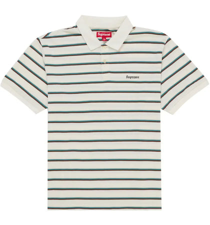 Supreme Washed Stripe Polo White - authentic Supreme product