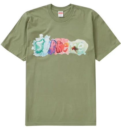 Supreme Watercolor Tee Light Olive - authentic Supreme product