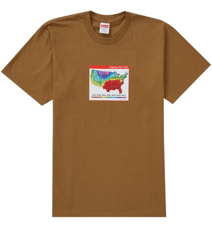 Supreme Weather Tee Brown - authentic Supreme product