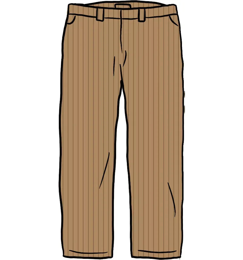 Supreme Work Pant (SS21) Brown Stripe - vue 360