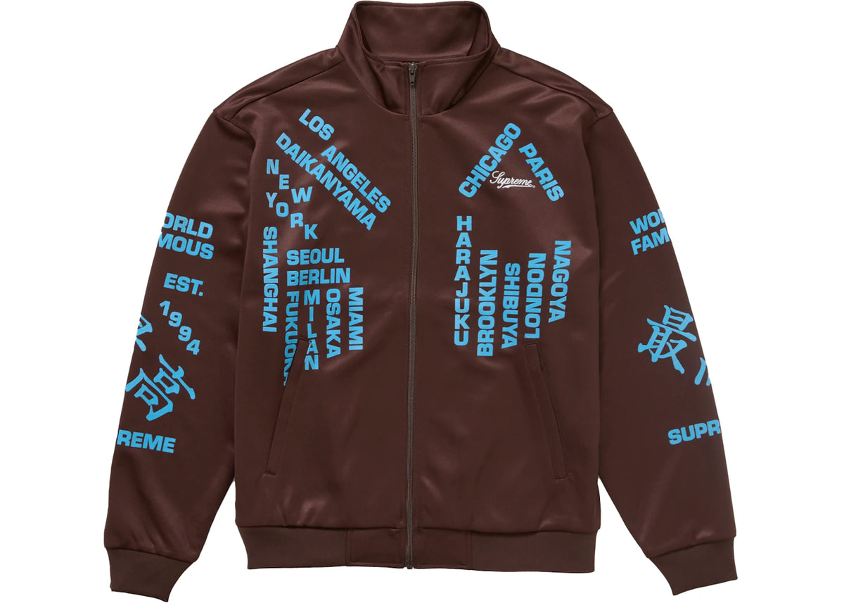 Supreme Worldwide Tricot Track Jacket Brown - vue secondaire A