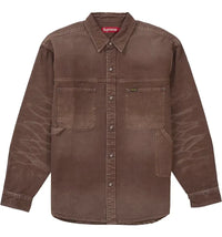 Supreme Worn Snap Painter Shirt Brown