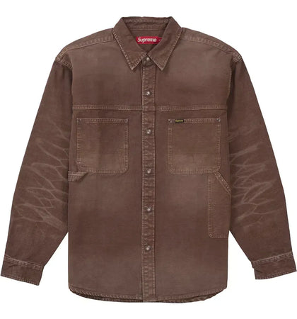 Supreme Worn Snap Painter Shirt Brown - authentic Supreme apparel