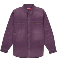 Supreme Worn Snap Painter Shirt Purple