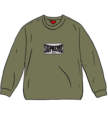Supreme Woven Label L/S Top Olive - authentic Supreme product