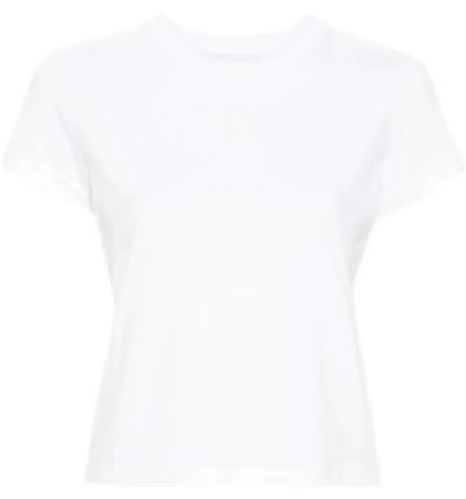 T by Alexander Wang Essential Jersey Puff Logo Shrunk T-shirt White - authentic T by Alexander Wang apparel