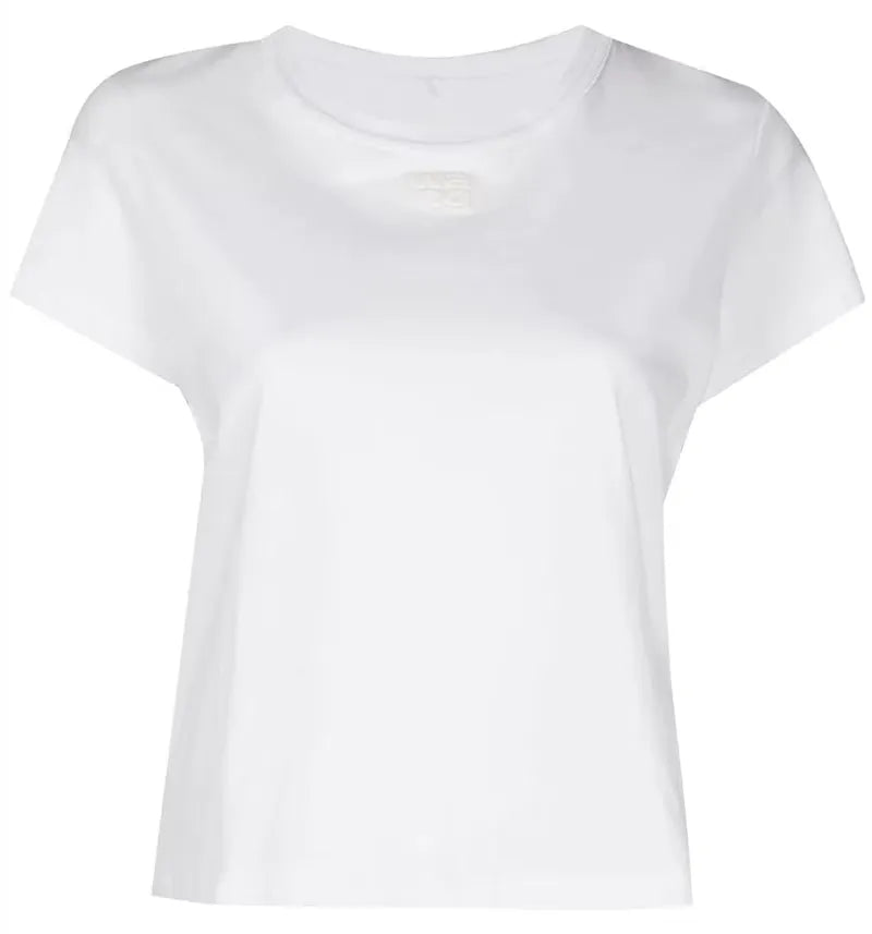 T by Alexander Wang Essential Jersey Puff Logo Shrunk Tee White - vue 360