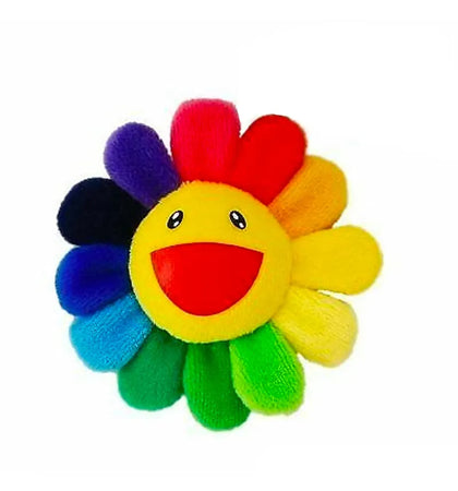 Takashi Murakami Flower Plush Pin Rainbow/Yellow - authentic Takashi Murakami product