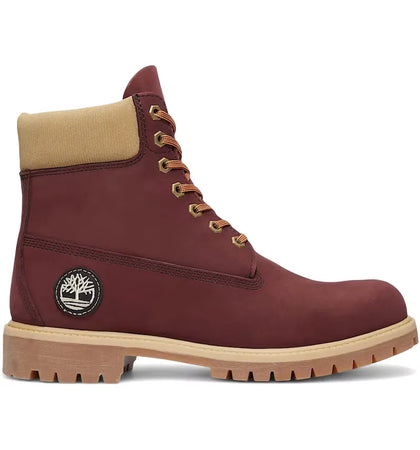 Timberland 6" Premium Waterproof Boot Burgundy Beige Nubuck - authentic Timberland sneakers