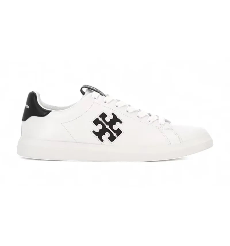 Tory Burch Double T Howell Court Sneaker Titanium White/Black (Women's) - vue 360