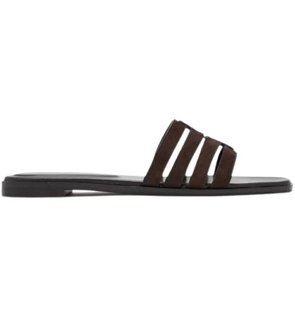 Tory Burch Ines Cage Slide Shoe Dark Cocoa (Women's) - authentic Tory Burch sneakers