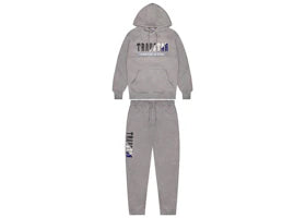 Trapstar Chenille Decoded 2.0 Hoodie Tracksuit Grey/Blue - vue 360