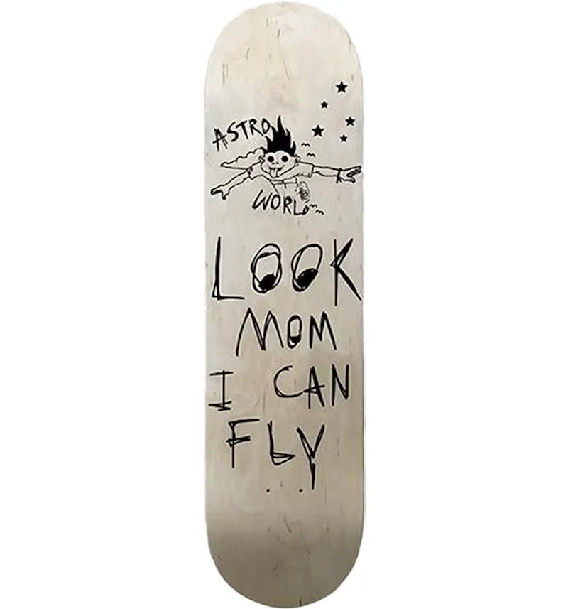 Travis Scott Astroworld Look Mom I Can Fly Skateboard Deck Tan - vue 360