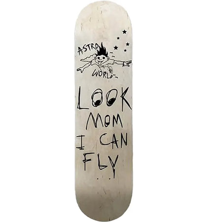 Travis Scott Astroworld Look Mom I Can Fly Skateboard Deck Tan - authentic Travis Scott product