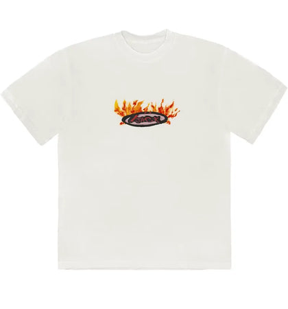 Travis Scott Cactus Jack Flame T-shirt Cream - authentic Travis Scott apparel
