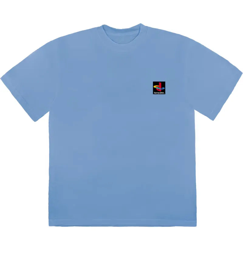 Travis Scott CJ Gamer II T-Shirt Washed Blue - vue 360