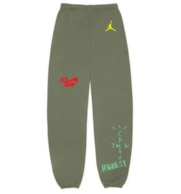 Travis Scott Jordan Cactus Jack Highest Sweatpant Olive - authentic Travis Scott sneakers